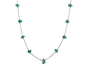 Blue Turquoise Nugget Liquid Silver 18" Necklace