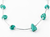 Blue Turquoise Nugget Liquid Silver Necklace