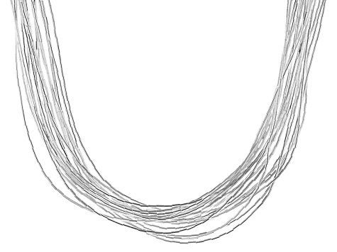 Liquid Silver 20 Strand Necklace 30 Inch