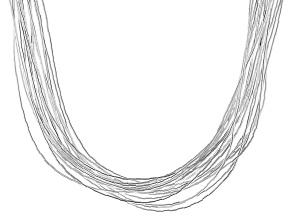 Liquid Silver 20 Strand Necklace 30 Inch