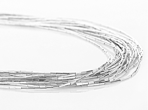 Liquid Silver 20 Strand Necklace 30 Inch