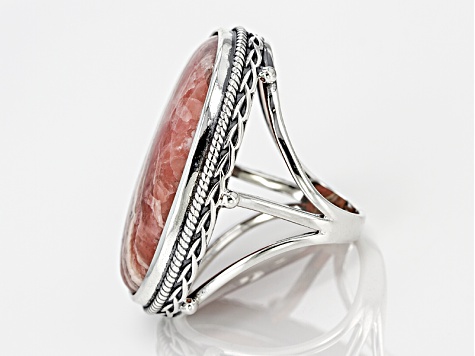 Pink Rhodochrosite Sterling Silver Ring - SWE1310 | JTV.com
