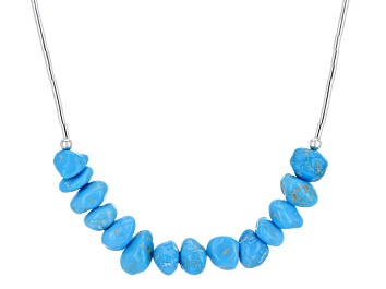 Picture of Blue Sleeping Beauty Turquoise Liquid Silver Necklace
