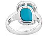 Blue Sleeping Beauty Turquoise Rhodium Over Silver Ring