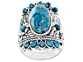 Blue turquoise sterling silver ring