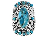 Blue turquoise sterling silver ring