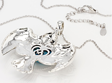Turquoise Silver Eagle Pendant With Chain