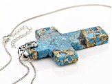 Turquoise Cross, Silver Pendant With Chain