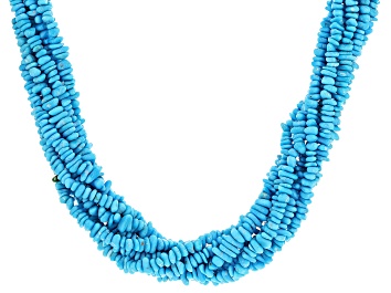 Picture of Blue Sleeping Beauty Turquoise 8-Strand Sterling Silver Necklace