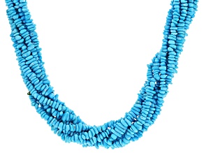 Blue Sleeping Beauty Turquoise 8-Strand Sterling Silver Necklace