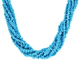 Blue Sleeping Beauty Turquoise 8-Strand Sterling Silver Necklace