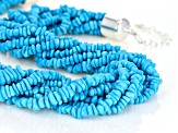 Blue Sleeping Beauty Turquoise 8-Strand Sterling Silver Necklace