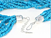 Blue Sleeping Beauty Turquoise 8-Strand Sterling Silver Necklace