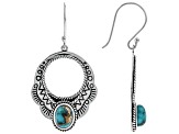 Turquoise Rhodium Over Silver Earrings