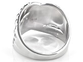 Rhodium Over Sterling Silver Leaf Design Ring