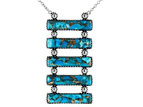 Turquoise Rhodium Over Sterling Silver Necklace