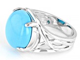 Blue Sleeping Beauty Turquoise Rhodium Over Silver Solitaire Ring