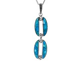 Turquoise Rhodium Over Silver Enhancer With 18" Chain