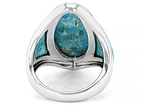 Turquoise Rhodium Over Silver Ring