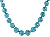 Turquoise Bead Rhodium Over Silver Graduated Necklace