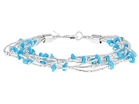 Blue Sleeping Beauty Turquoise Liquid Silver Bracelet