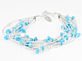 Blue Sleeping Beauty Turquoise Liquid Silver Bracelet