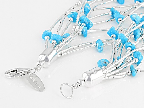 Blue Sleeping Beauty Turquoise Liquid Silver Bracelet