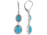 Blue Sleeping Beauty Turquoise Rhodium Over Silver Earrings