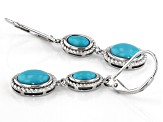 Blue Sleeping Beauty Turquoise Rhodium Over Sterling Silver Earrings