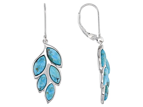 Turquoise Rhodium Over Silver Earrings