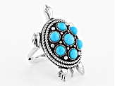 Blue Sleeping Beauty Turquoise Rhodium Over Sterling Silver Ring