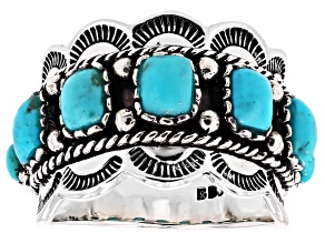 Blue Arizona Turquoise Sterling Silver Ring 5x4mm & 3mm