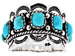 Blue Arizona Turquoise Sterling Silver Ring 5x4mm & 3mm
