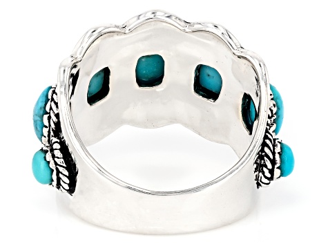 Blue Arizona Turquoise Sterling Silver Ring 5x4mm & 3mm