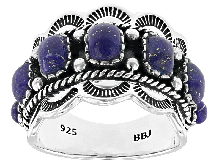 Blue Lapis Lazuli Sterling Silver Ring 5x4mm