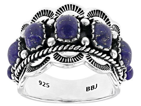 Blue Lapis Lazuli Sterling Silver Ring 5x4mm