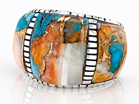 新春初売り Blended Silver Over Rhodium Shell Oyster Spiny and Turquoise その他