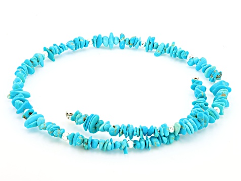 Blue Sleeping Beauty Turquoise Sterling Silver Choker Necklace