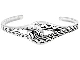 Oxidized Rhodium Over Sterling Silver Knot Cuff Bracelet