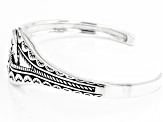 Oxidized Rhodium Over Sterling Silver Knot Cuff Bracelet