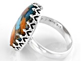 Blended Spiny Oyster Shell and Turquoise Sterling Silver Ring