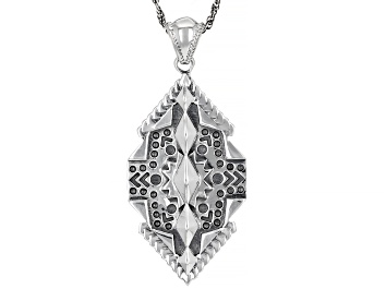 Picture of Rhodium over Sterling Silver Pendant with 18" Rope Chain