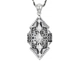 Rhodium over Sterling Silver Pendant with 18" Rope Chain