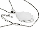 Rhodium over Sterling Silver Pendant with 18" Rope Chain