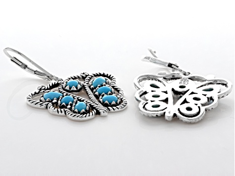 Sleeping Beauty Turquoise Lever Back Earring in Sterling Silver For Women  Gifts