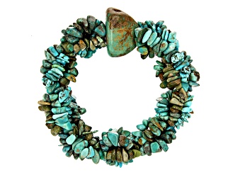 Green Turquoise Nugget, Chips, and Beaded  Statement Bracelet