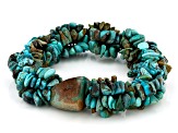 Green Turquoise Nugget, Chips, and Beaded  Statement Bracelet