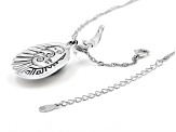 Blue Turquoise Rhodium Over Sterling Silver Enhancer with Chain