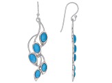 Blue Sleeping Beauty Turquoise Rhodium Over Sterling Silver Earrings