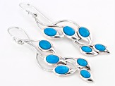 Blue Sleeping Beauty Turquoise Rhodium Over Sterling Silver Earrings